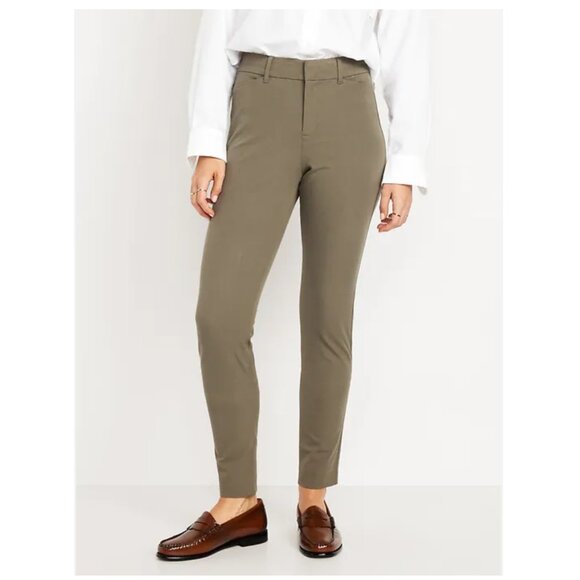 New! Old Navy Pixie Skinny Ankle Pants High Rise Size 6 Stone Wall Color Pockets - Picture 1 of 16